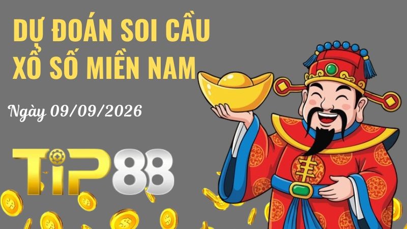 TIP88 Dự Đoán Soi Cầu Xổ Số Miền Nam Ngày 09/09/2026 - Dự Đoán Đỉnh Nhất